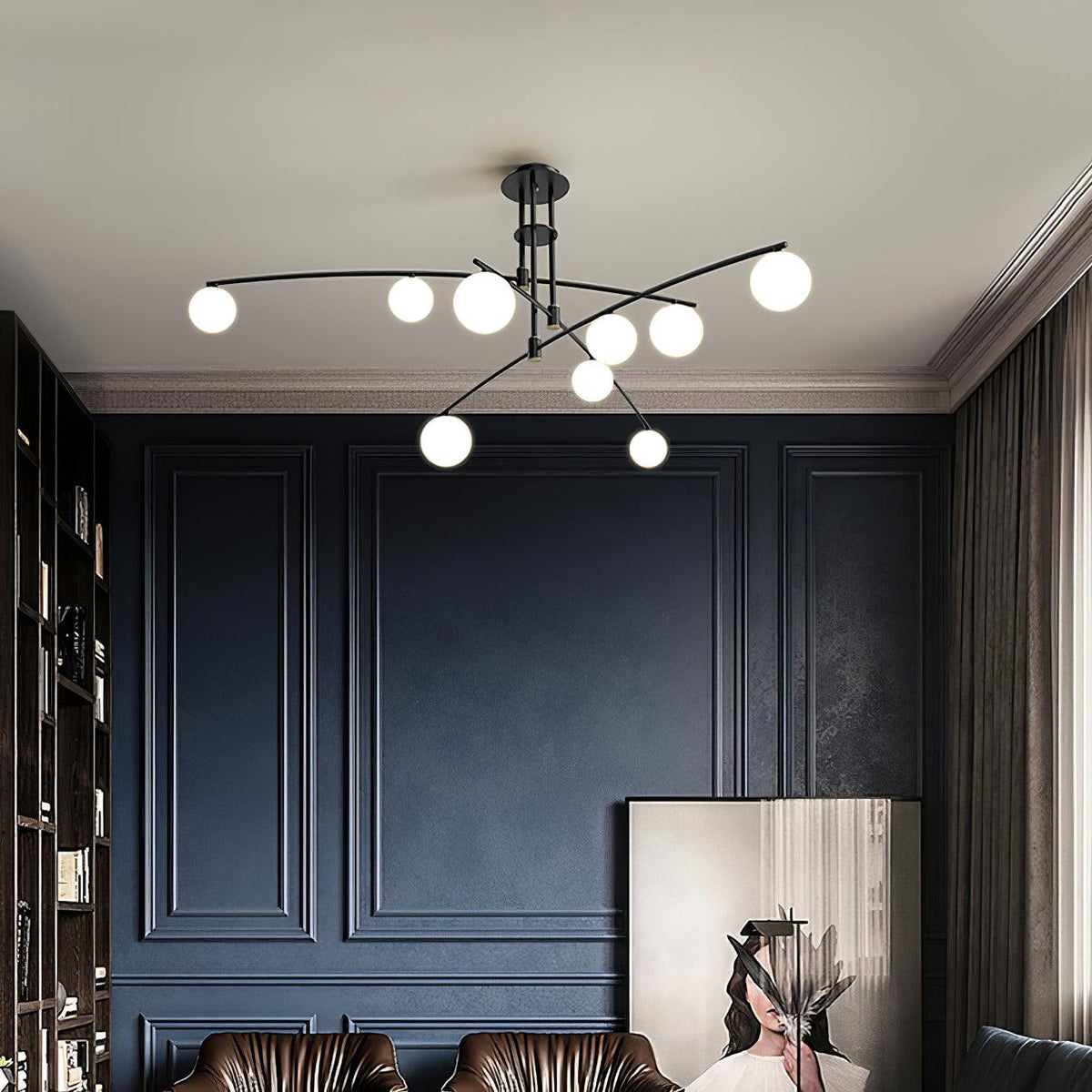 Dluxen Kronleuchter Long Arm moderne 6-Light