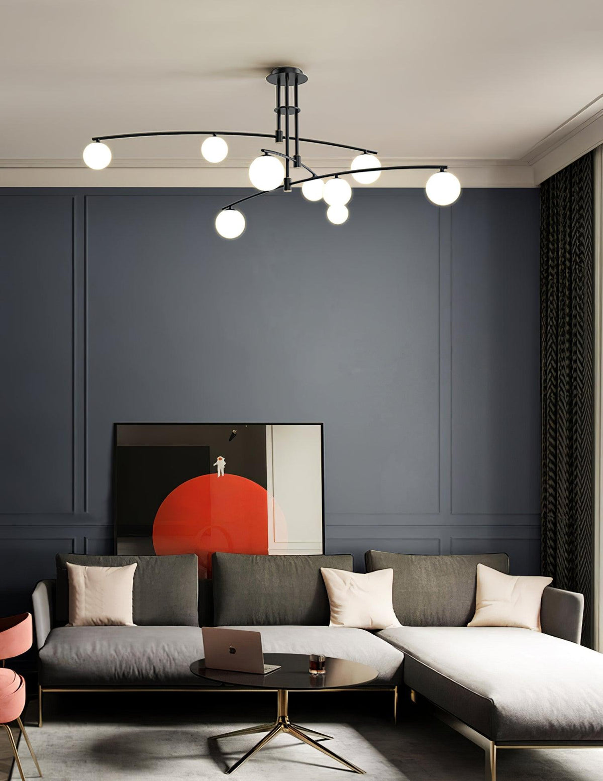 Dluxen Kronleuchter Long Arm moderne 6-Light