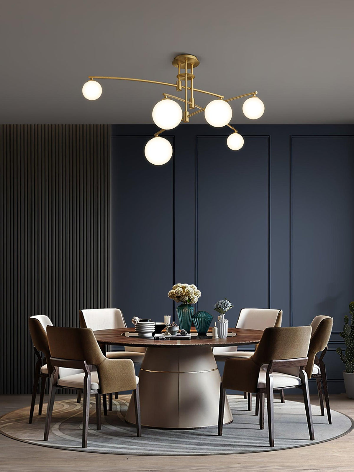 Dluxen Kronleuchter Long Arm moderne 6-Light