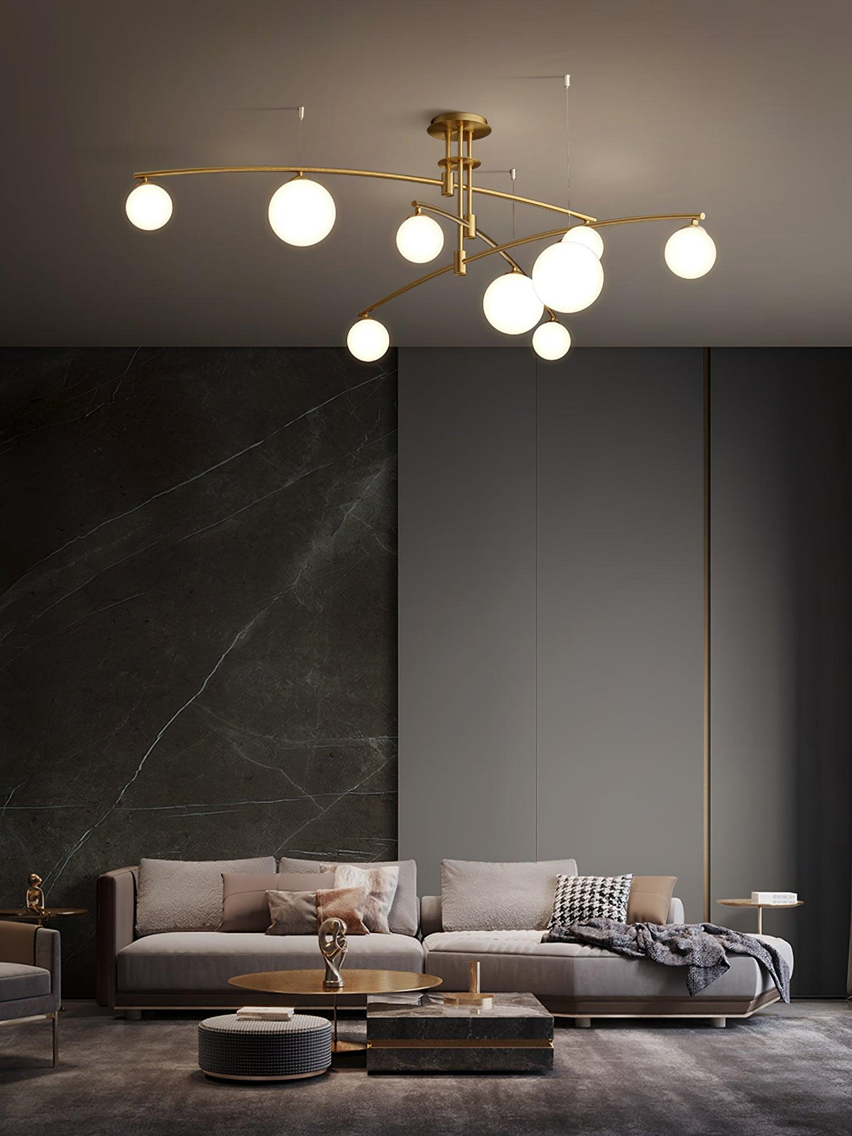 Dluxen Kronleuchter Long Arm moderne 6-Light
