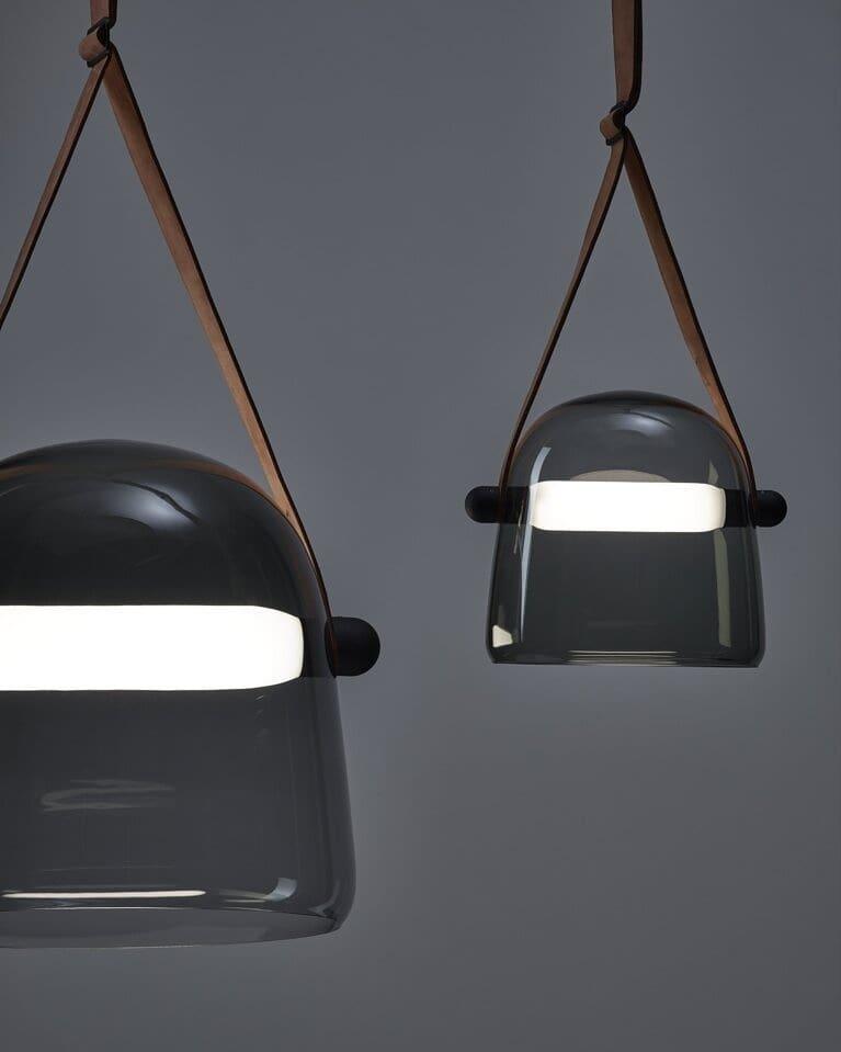 Averisce Pendelleuchte aus Leder im Industrie-Stil