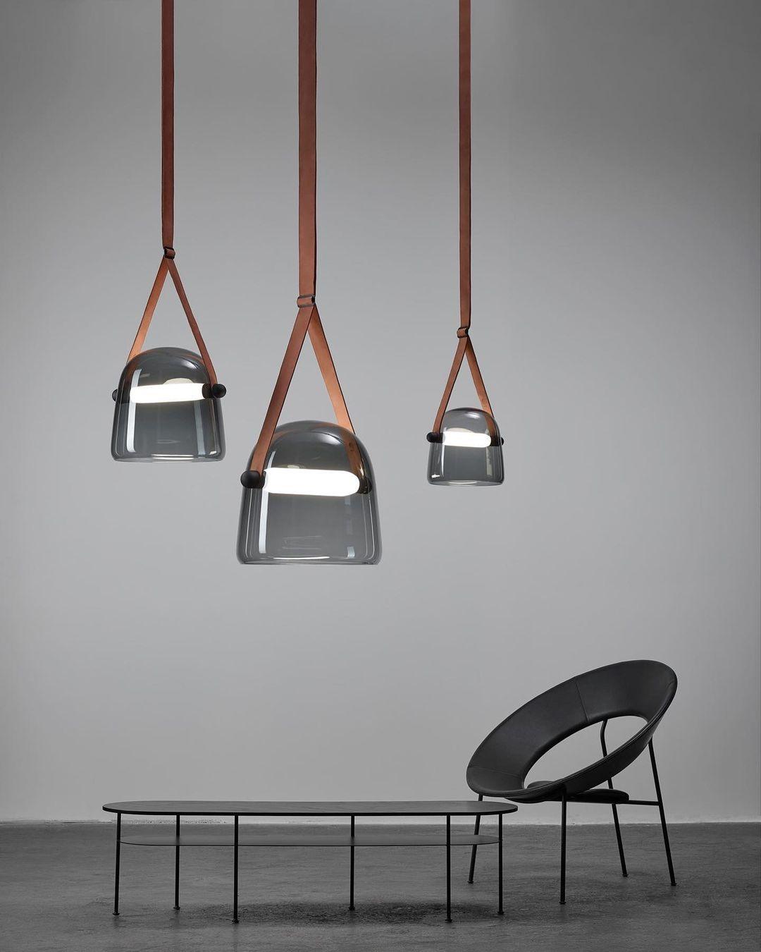 Averisce Pendelleuchte aus Leder im Industrie-Stil