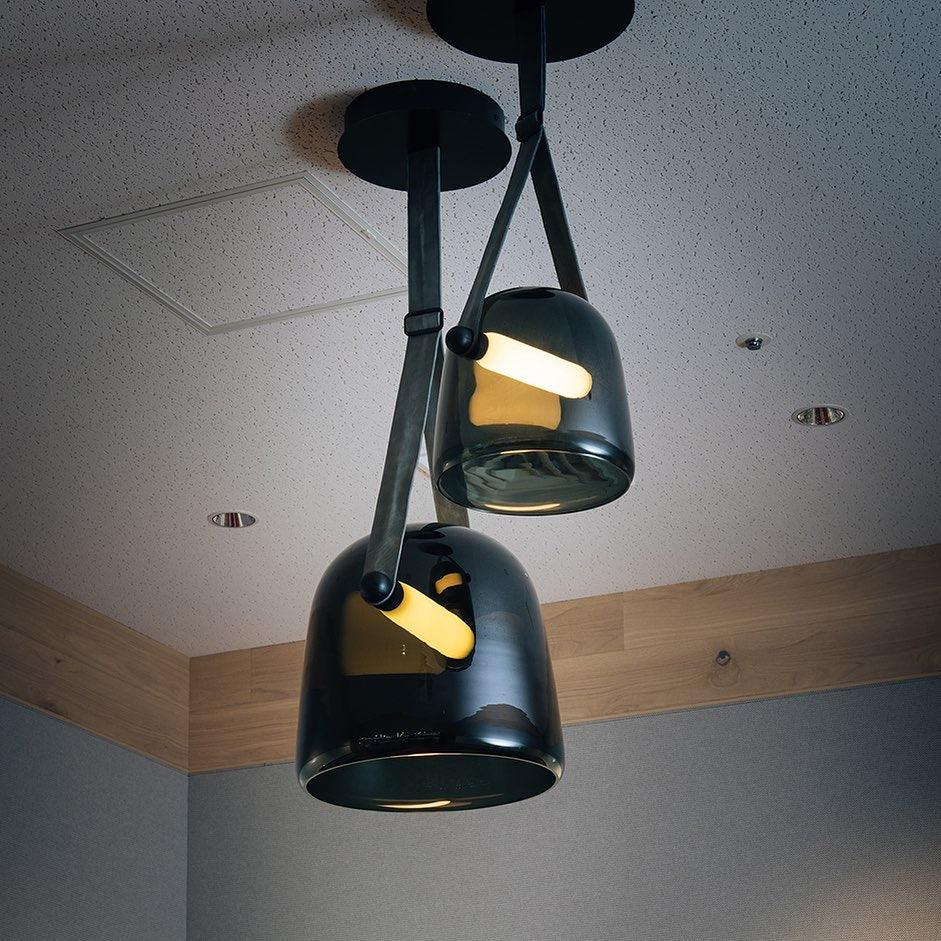 Averisce Pendelleuchte aus Leder im Industrie-Stil