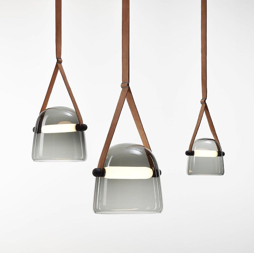 Averisce Pendelleuchte aus Leder im Industrie-Stil