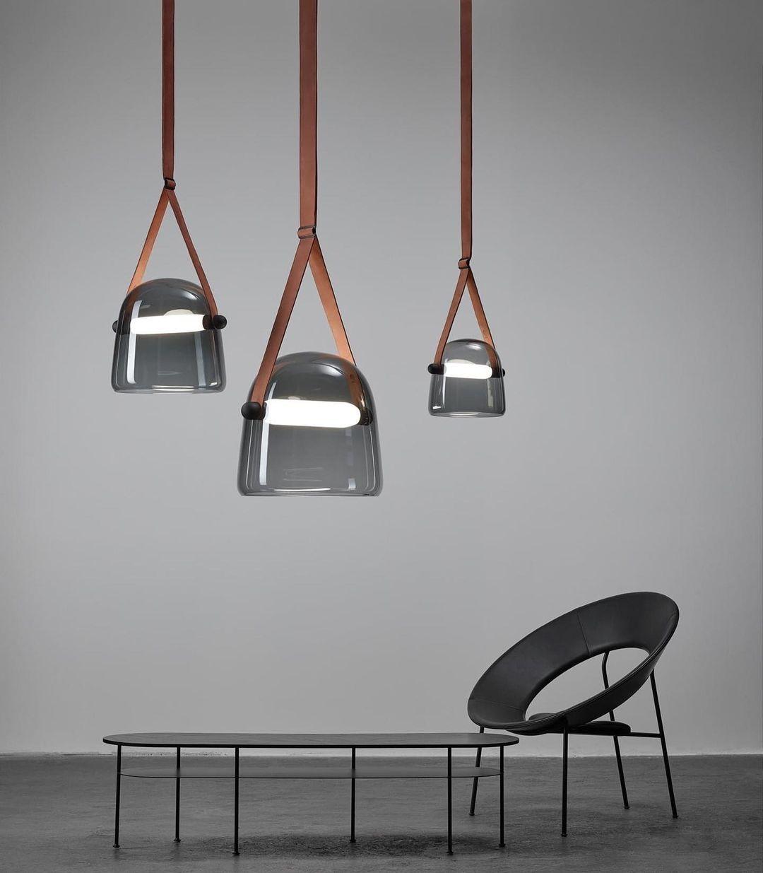 Averisce Pendelleuchte aus Leder im Industrie-Stil