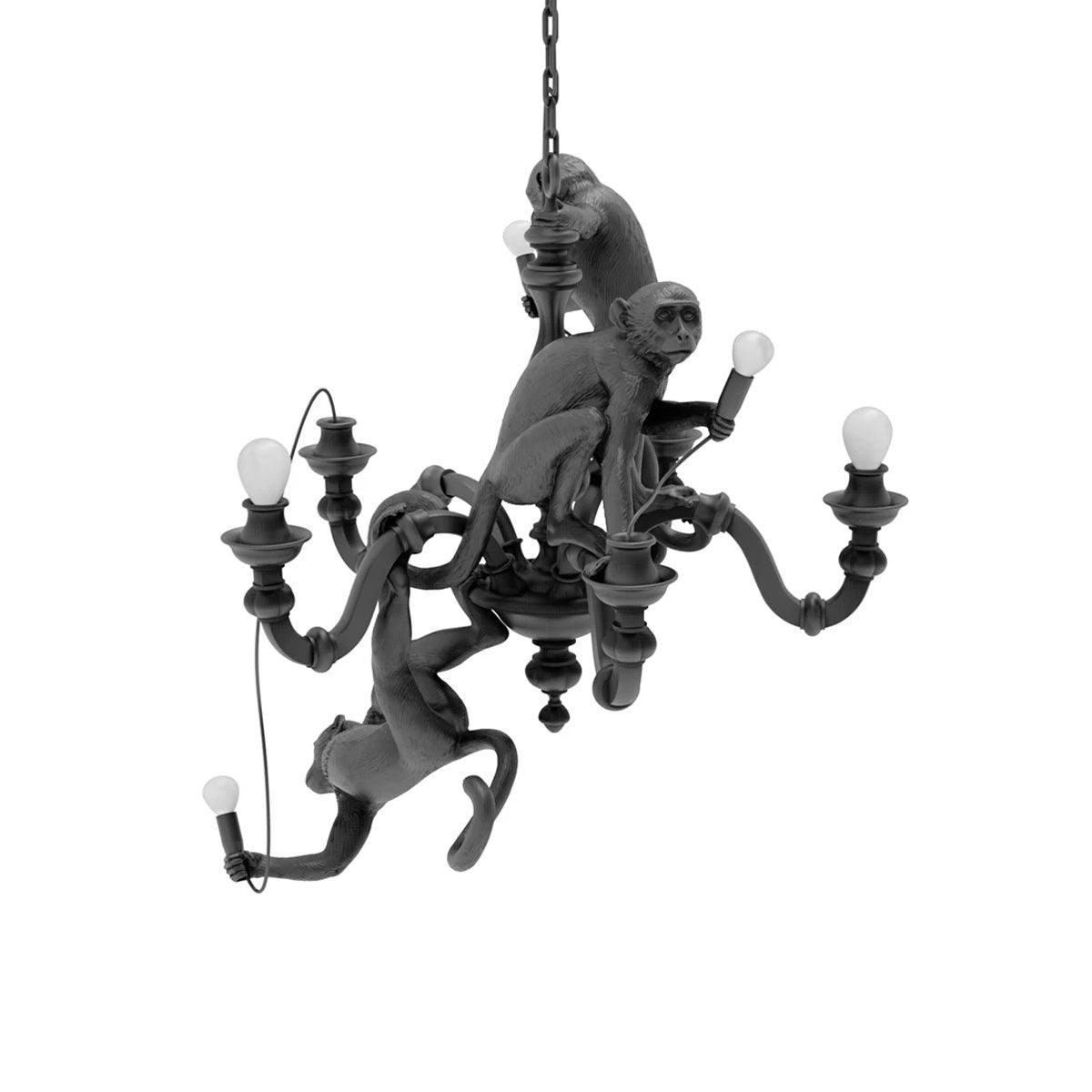 Tixor Kronleuchter Monkey Schwarz Spielend Skulptur