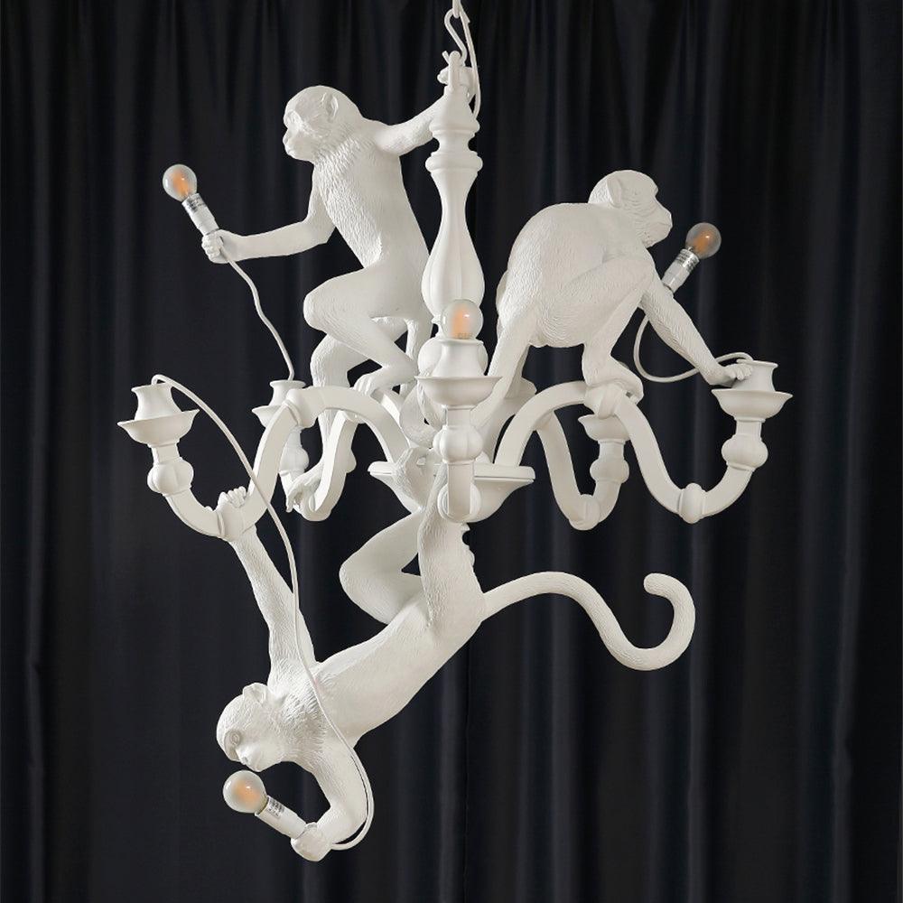 Tixor Kronleuchter Monkey Schwarz Spielend Skulptur