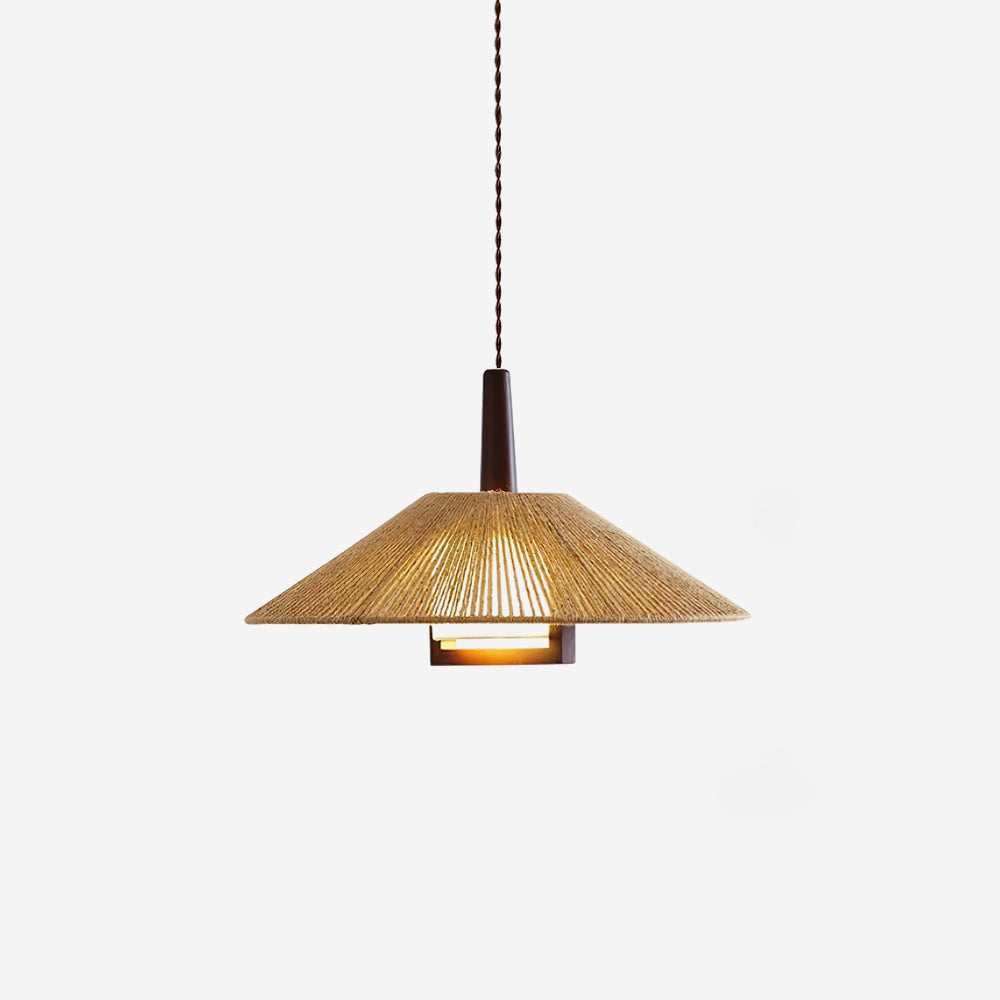Fidoya Pendelleuchte aus geflochtenem Rattan in Kegelform