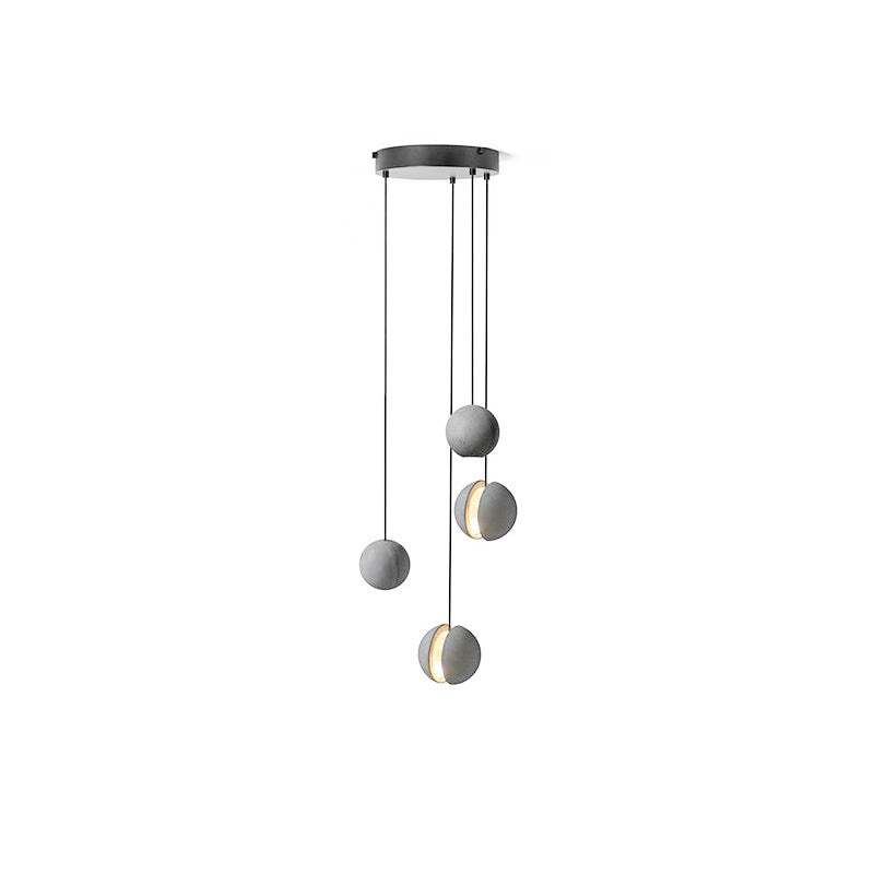 Umi Pendelleuchte aus Beton Kugel Mond Minimalistisch