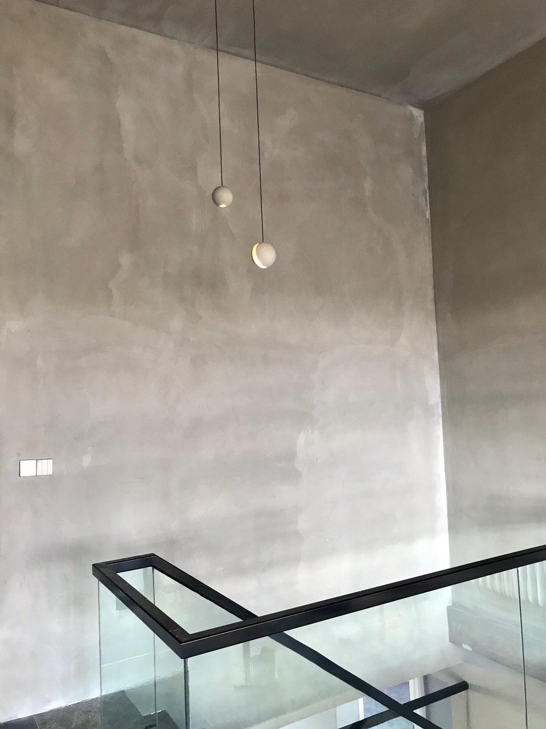 Umi Pendelleuchte aus Beton Kugel Mond Minimalistisch