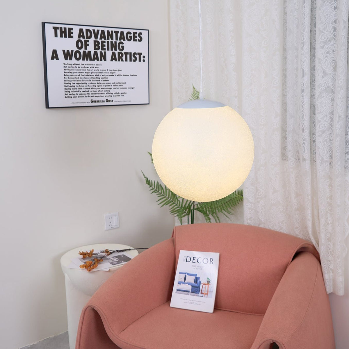 Miralaine Pendelleuchte Mondförmig für Wohnzimmer