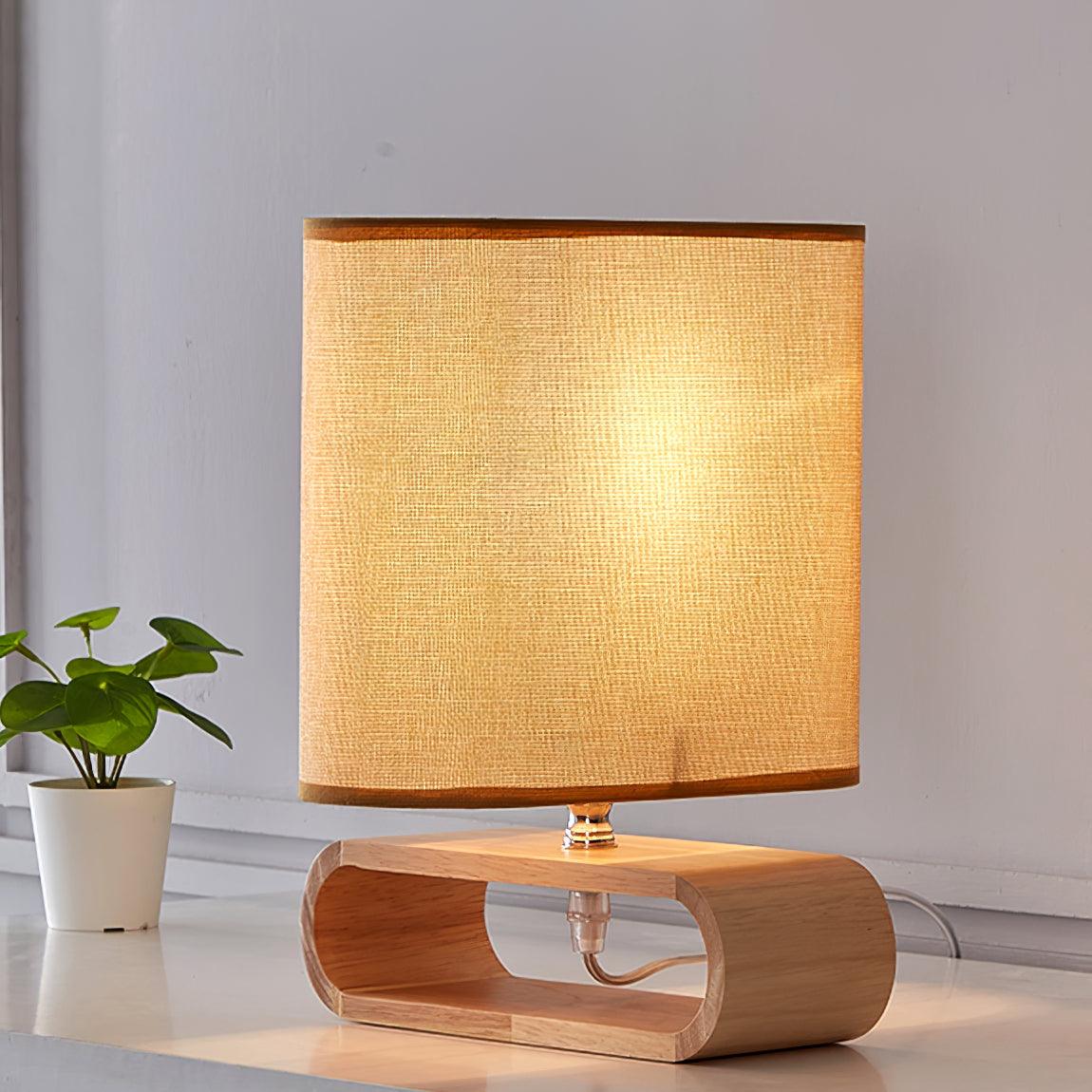 Loop Tischlampe aus rustikalem Holz