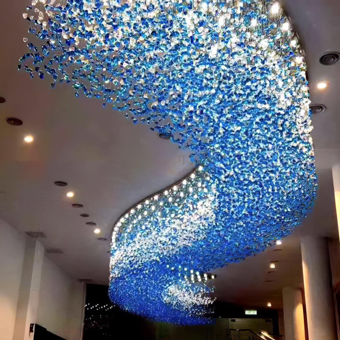 Belora Kronleuchter aus Stein und Kristall im postmodernen Luxus-Stil