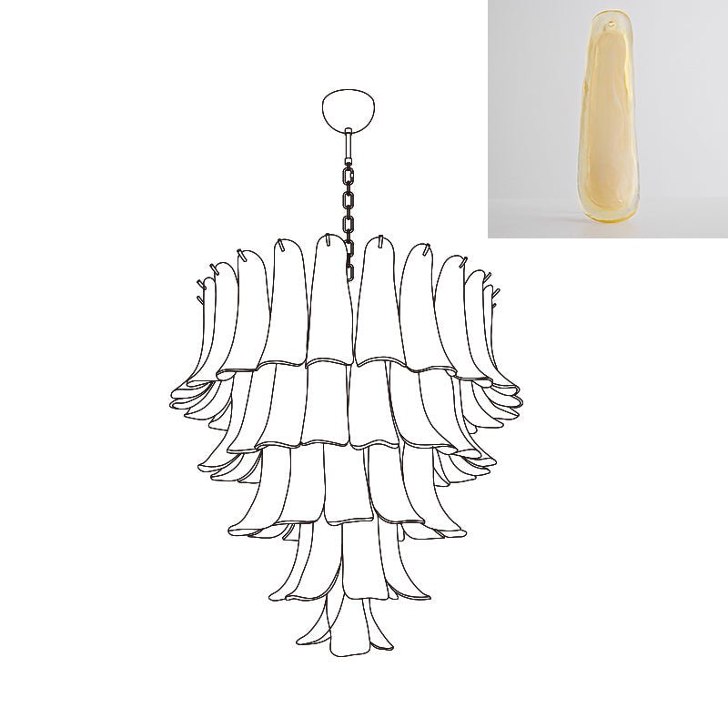 Celiian Kronleuchter Murano-Glas-Blütenblätter Vintage