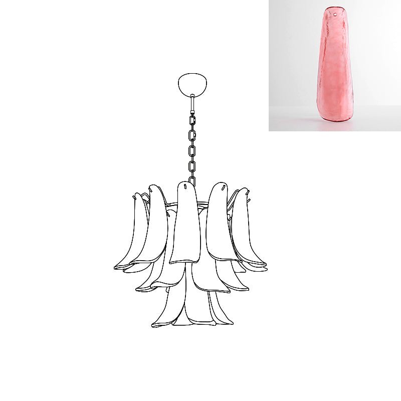 Celiian Kronleuchter Murano-Glas-Blütenblätter Vintage