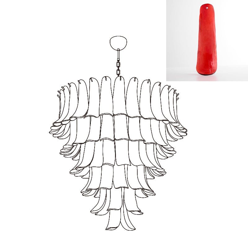 Celiian Kronleuchter Murano-Glas-Blütenblätter Vintage