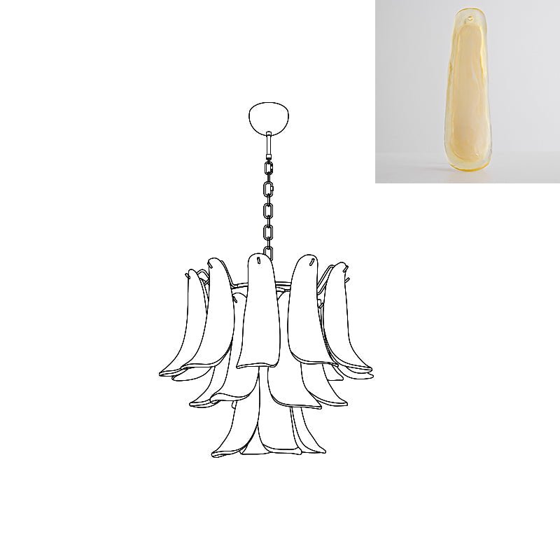 Celiian Kronleuchter Murano-Glas-Blütenblätter Vintage