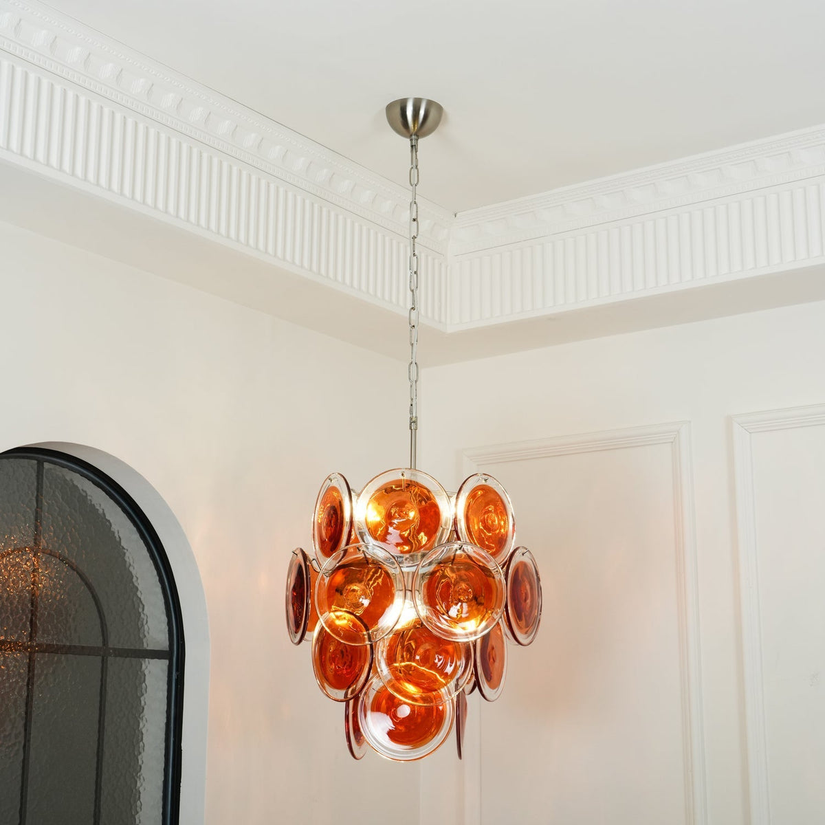Eiroora Kronleuchter Murano-Orange-Glas