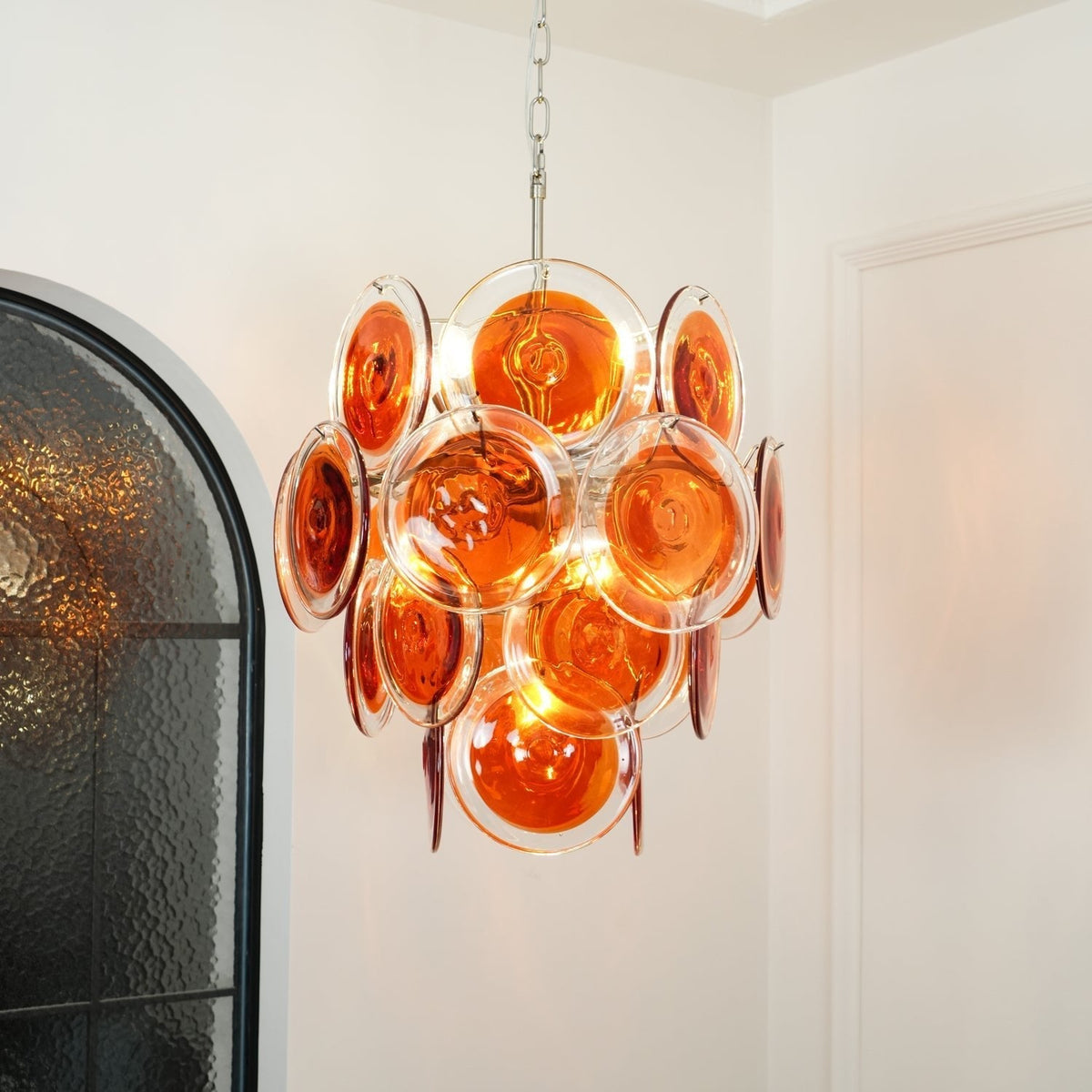 Eiroora Kronleuchter Murano-Orange-Glas