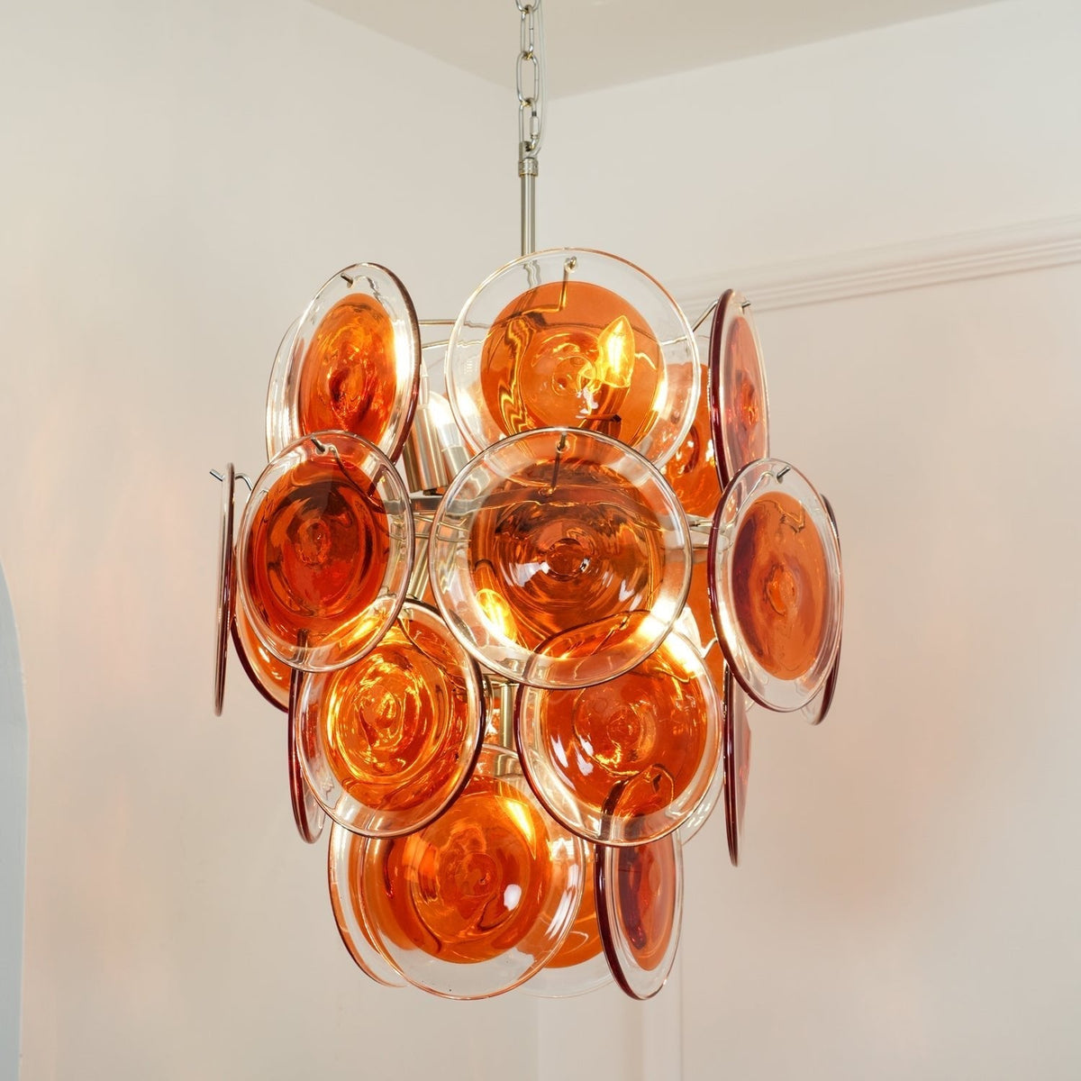 Eiroora Kronleuchter Murano-Orange-Glas