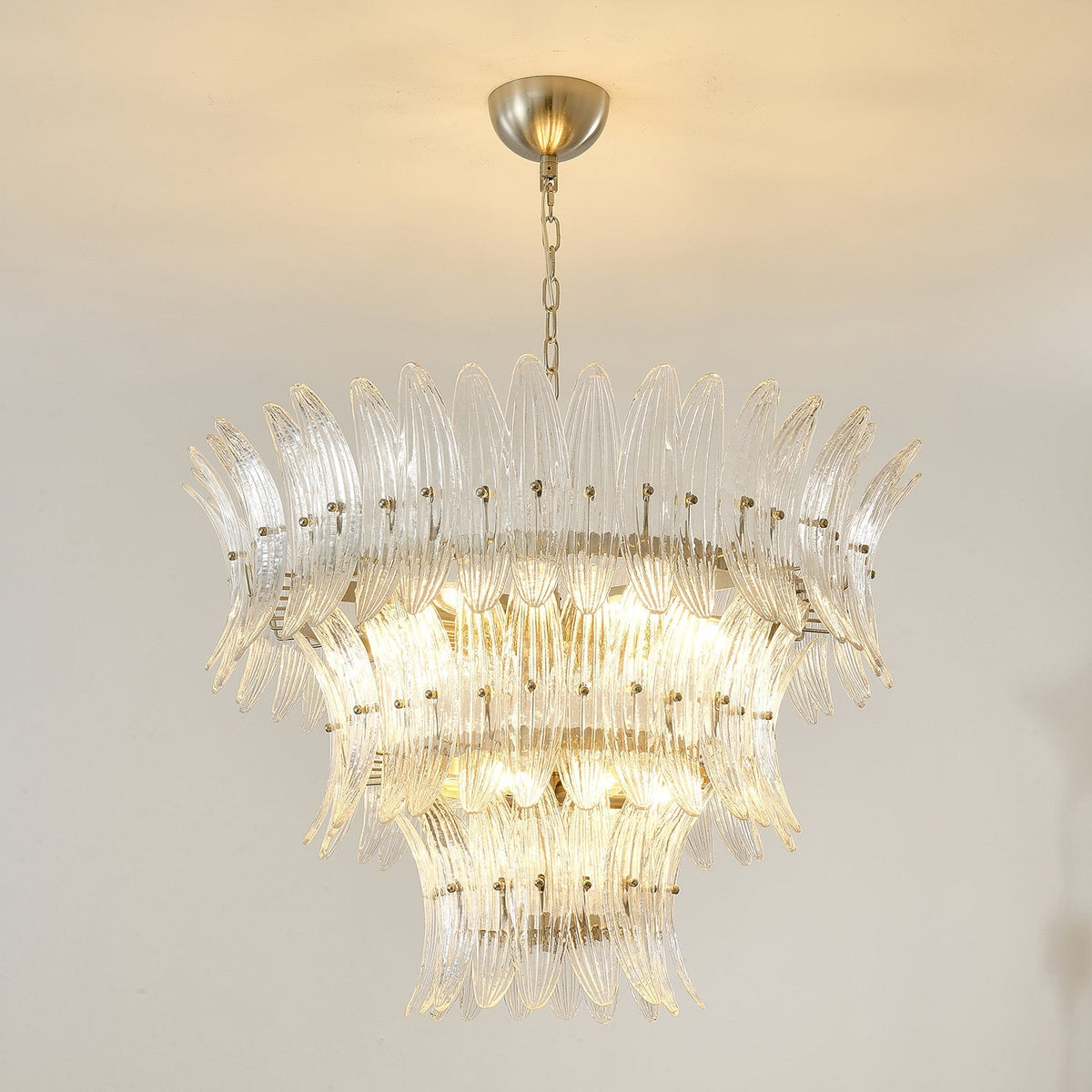 Ismavelle Kronleuchter aus Glas in Palmettenform