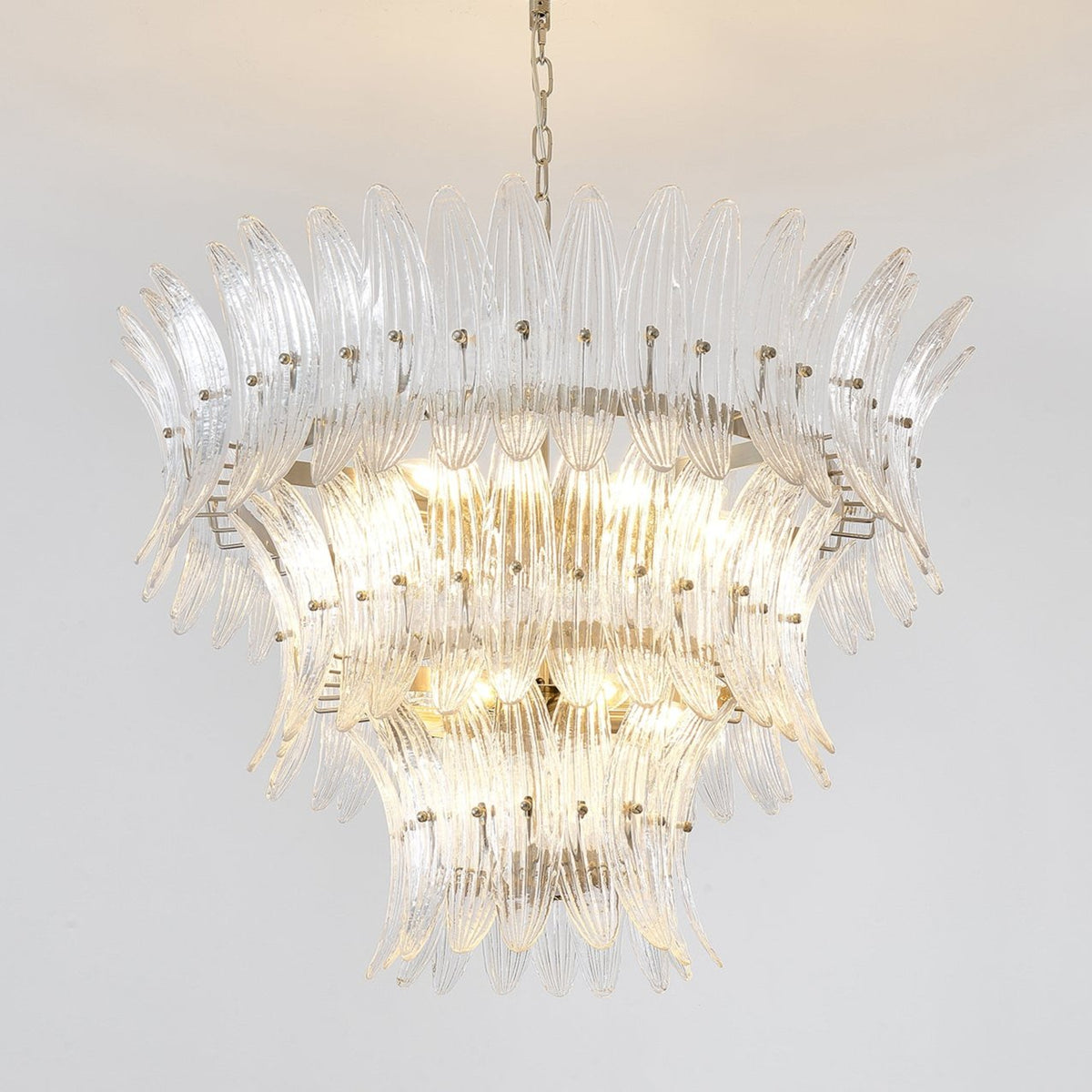 Ismavelle Kronleuchter aus Glas in Palmettenform