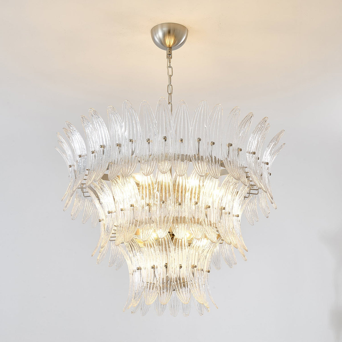 Ismavelle Kronleuchter aus Glas in Palmettenform