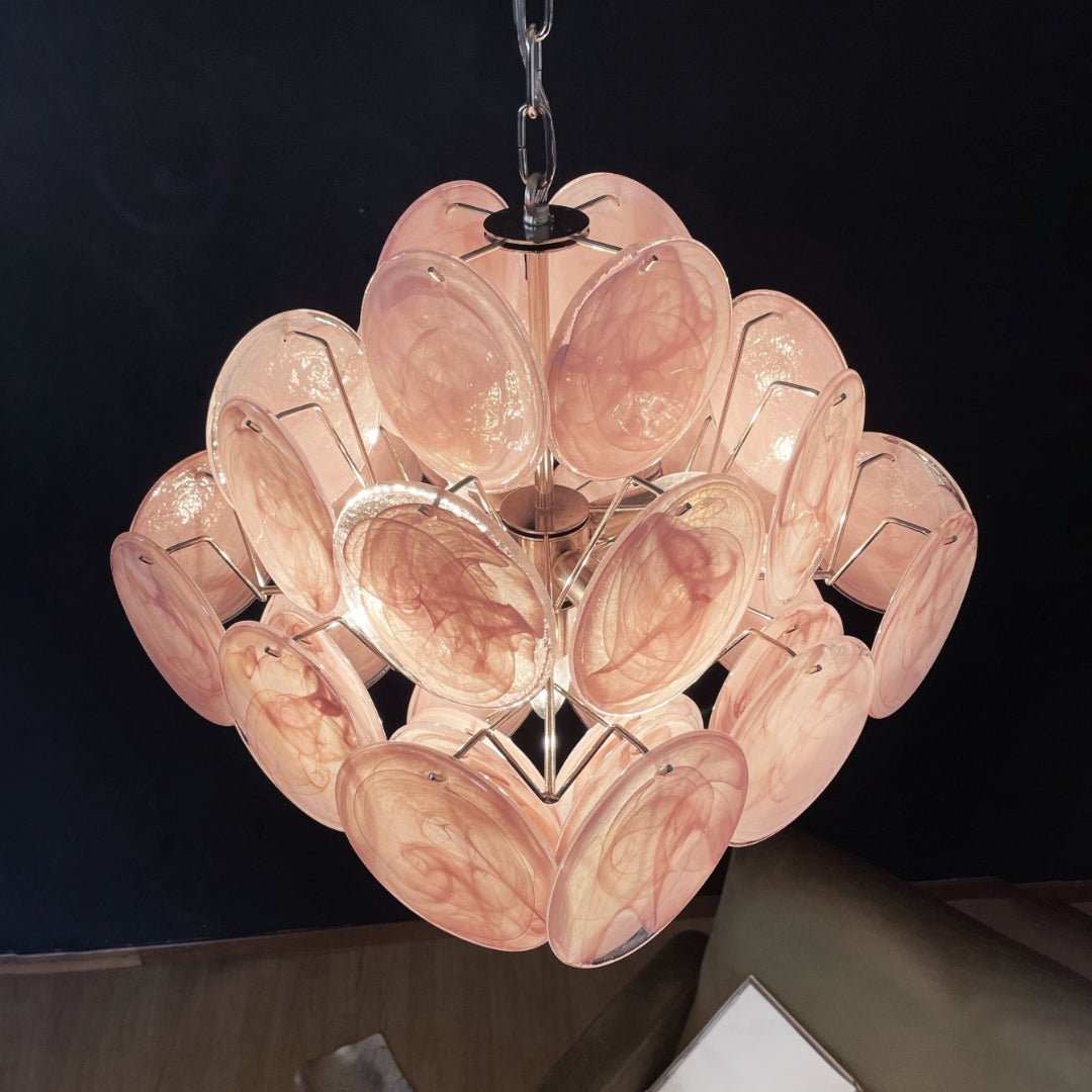 Rivivian Kronleuchter Rosa Scheiben geschichtete Kunst