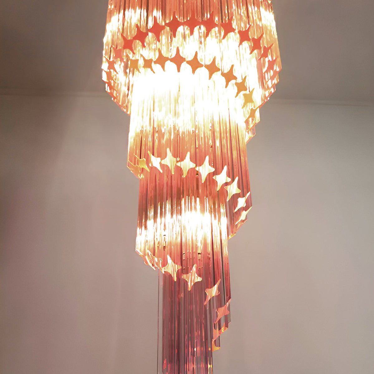 Reninelle Kronleuchter Spiral Pink Prism Gestuft