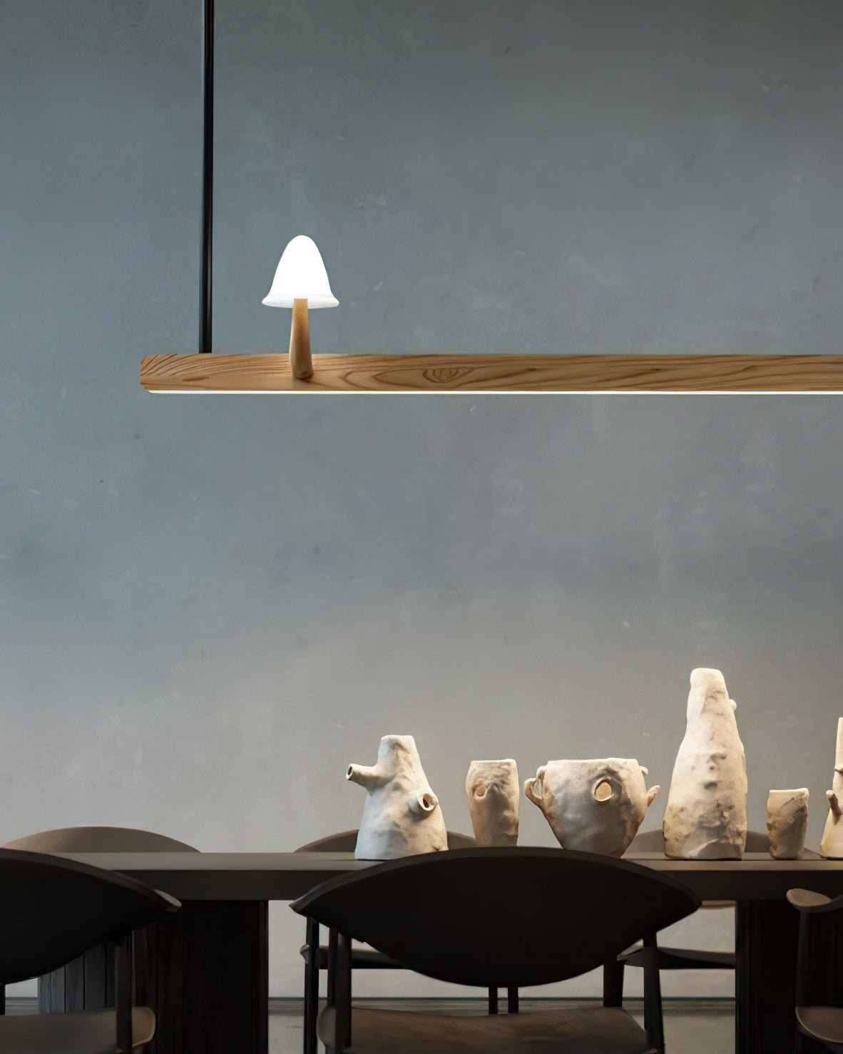 Aldalira Kronleuchter aus Holz im Pilz-Design – zeitgenössische moderne Leuchte
