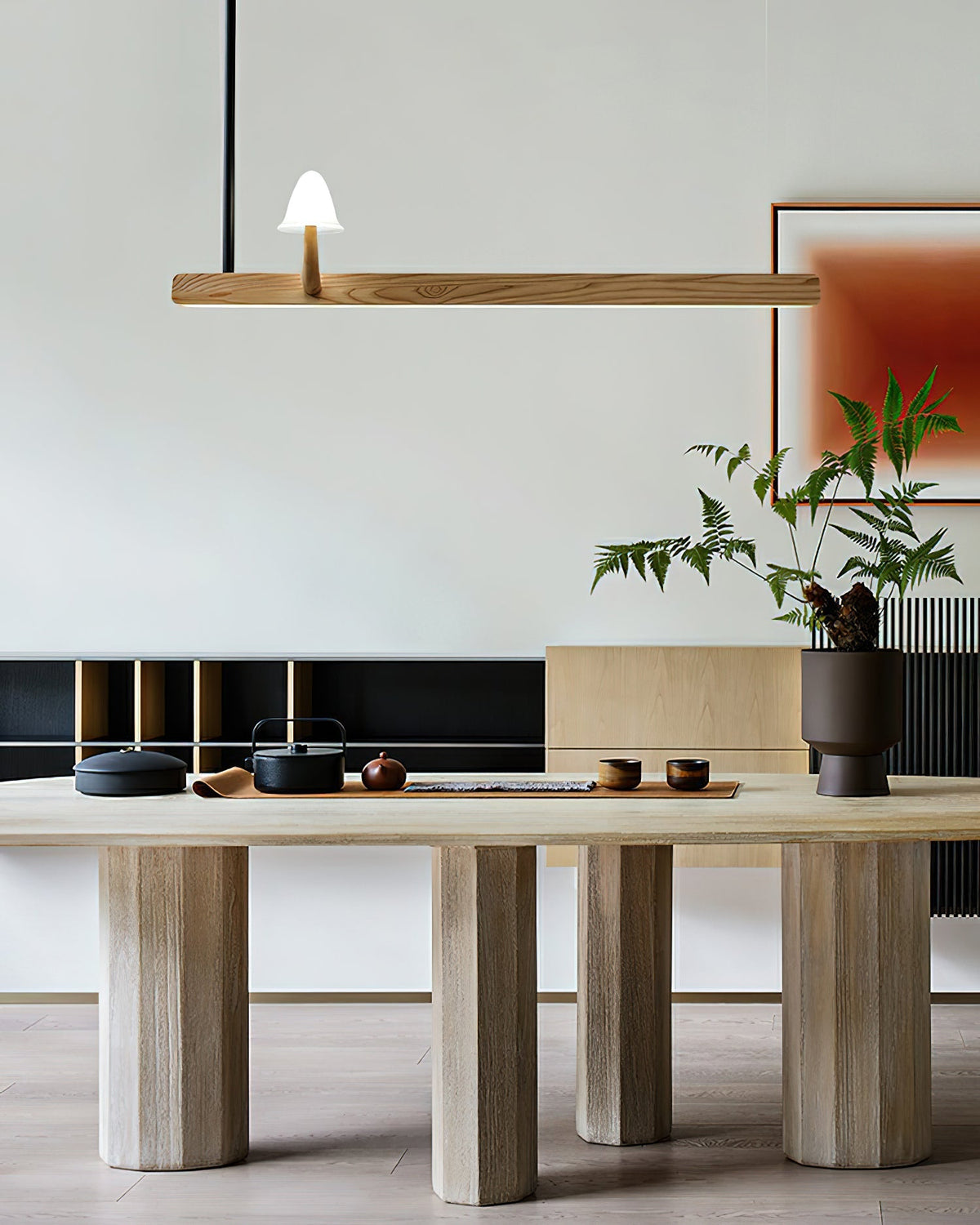 Aldalira Kronleuchter aus Holz im Pilz-Design – zeitgenössische moderne Leuchte