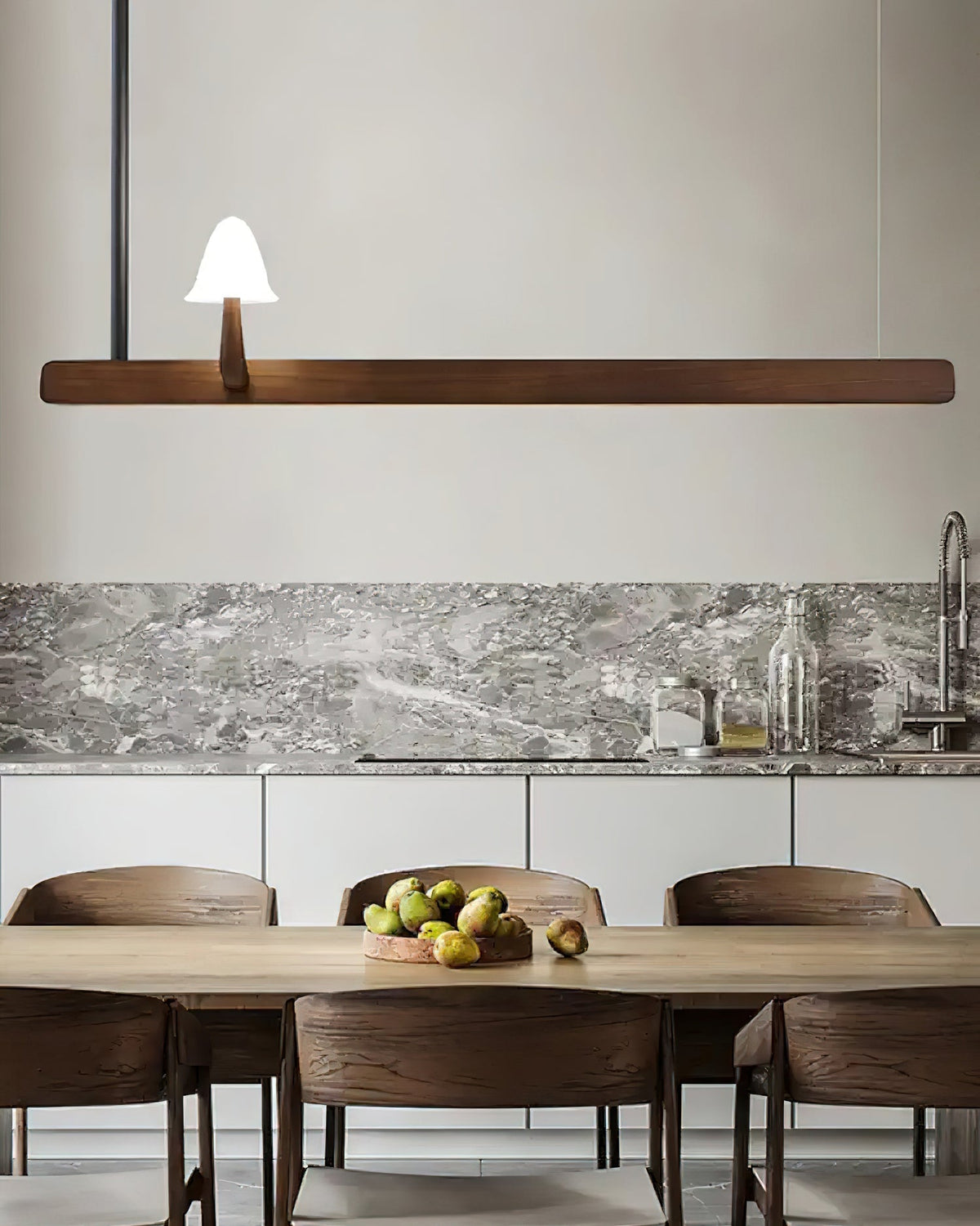 Aldalira Kronleuchter aus Holz im Pilz-Design – zeitgenössische moderne Leuchte