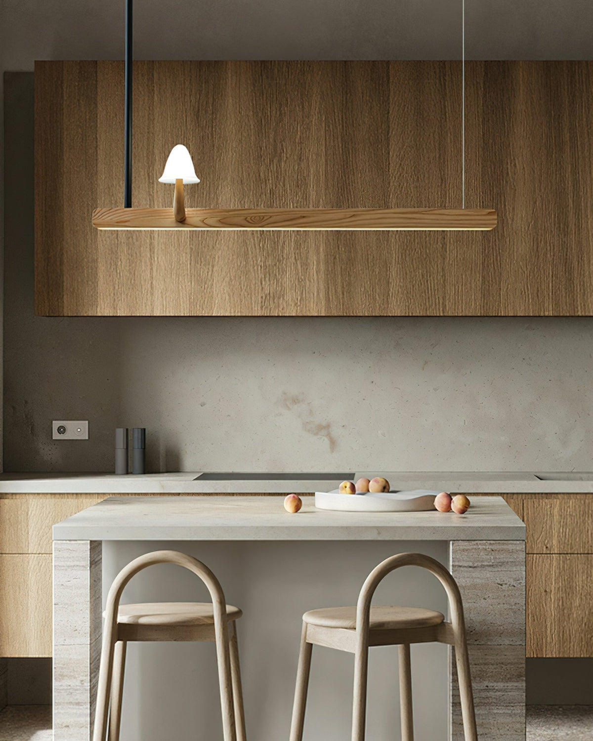 Aldalira Kronleuchter aus Holz im Pilz-Design – zeitgenössische moderne Leuchte