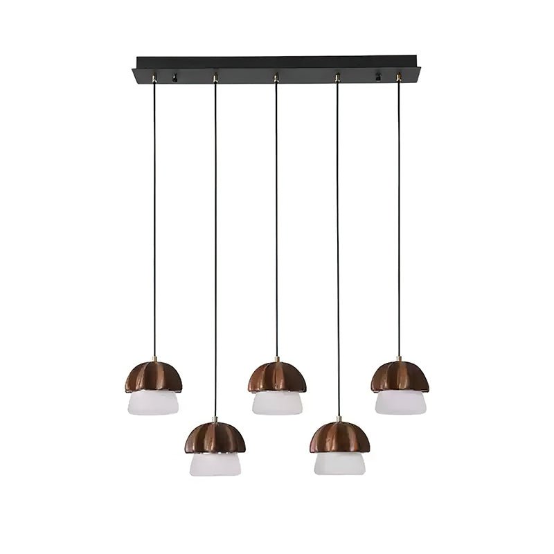 Rineine Pendelleuchte Pilz-Cluster Holz & Glas