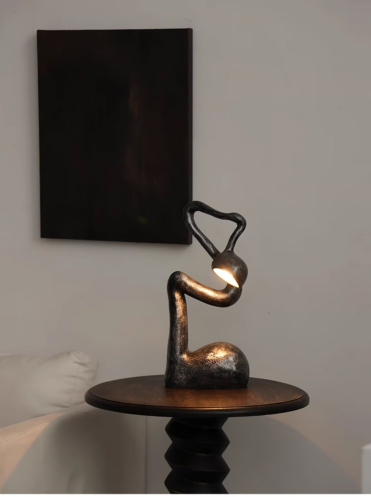Twist Schwarz Skulpturale Tischleuchte