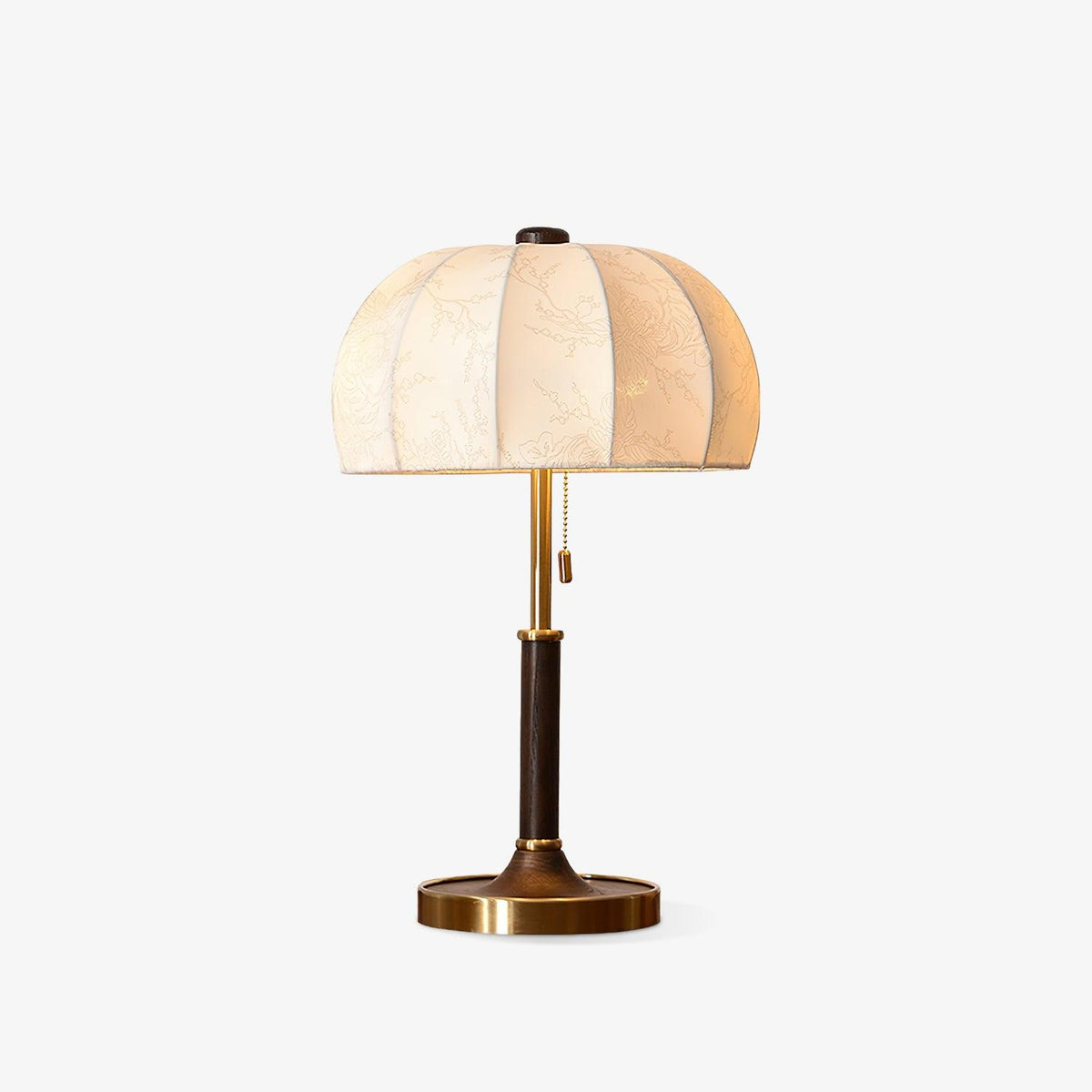 Nalemu Tischleuchte aus Holz und Stoff im Retro-Stil