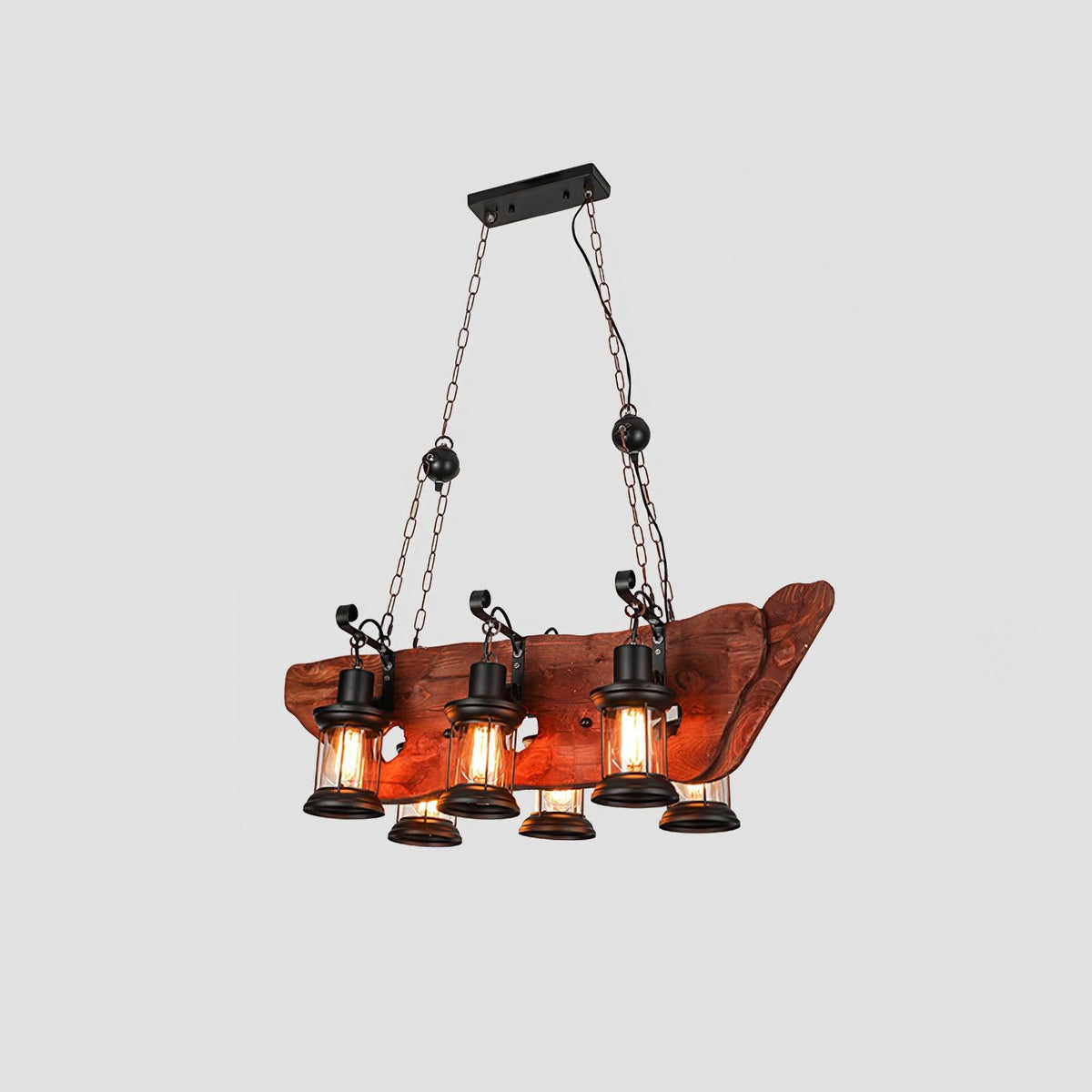 Aurzorir Kronleuchter aus Vintage-Holz