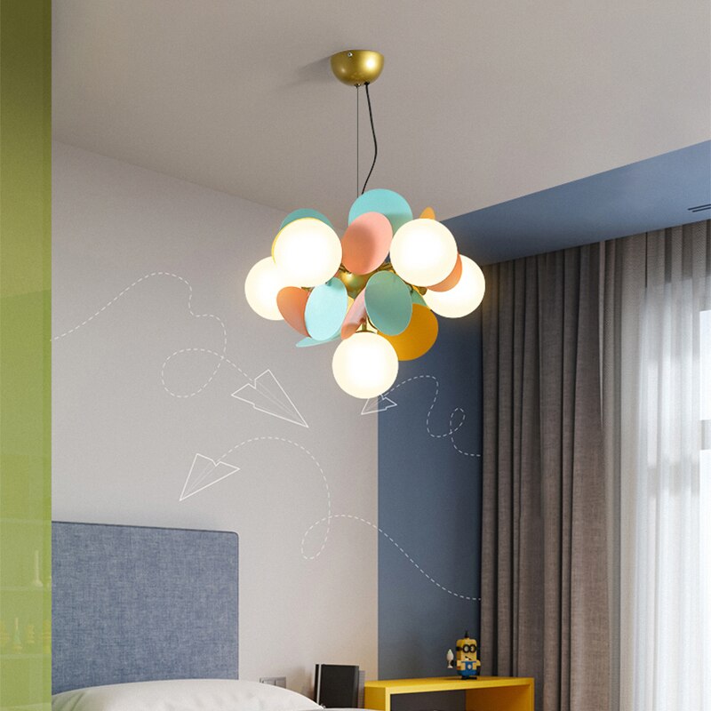 Aria Modern Kronleuchter Weltkugel Kinderzimmer, Mehrfarbig, Metall