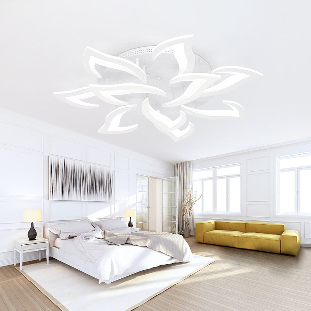 Arisha Moderne Blume LED Deckenleuchte Schwarz/Weiß Wohn/Schlafzimmer Hardware Acryl