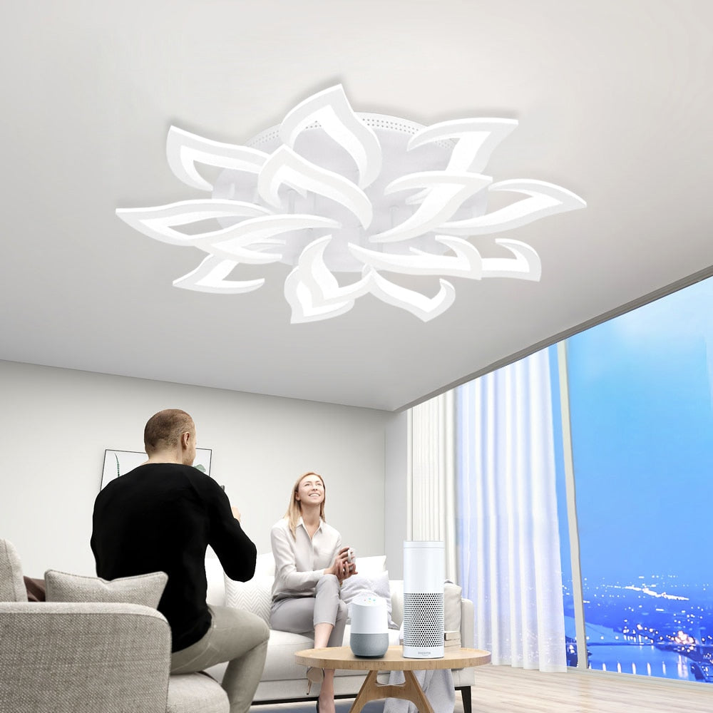 Arisha Moderne Blume LED Deckenleuchte Schwarz/Weiß Wohn/Schlafzimmer Hardware Acryl