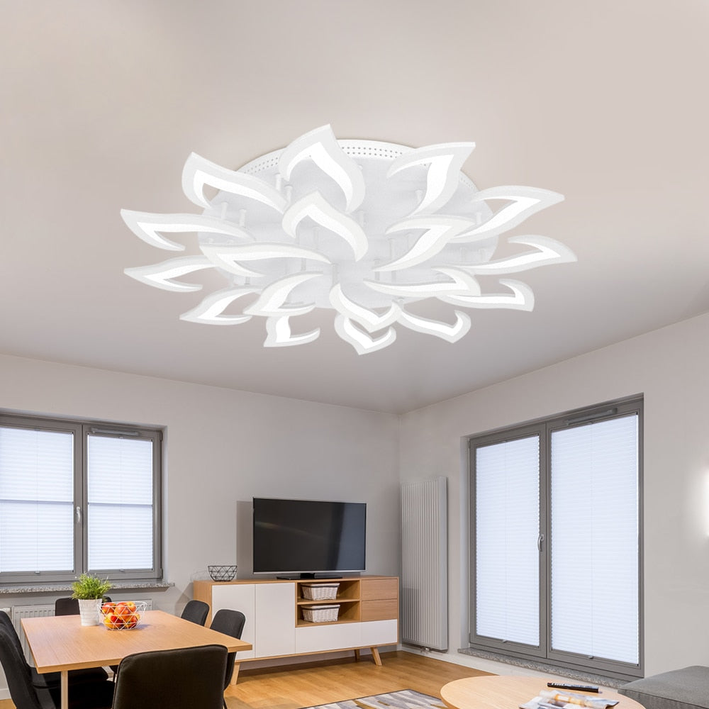 Arisha Moderne Blume LED Deckenleuchte Schwarz/Weiß Wohn/Schlafzimmer Hardware Acryl