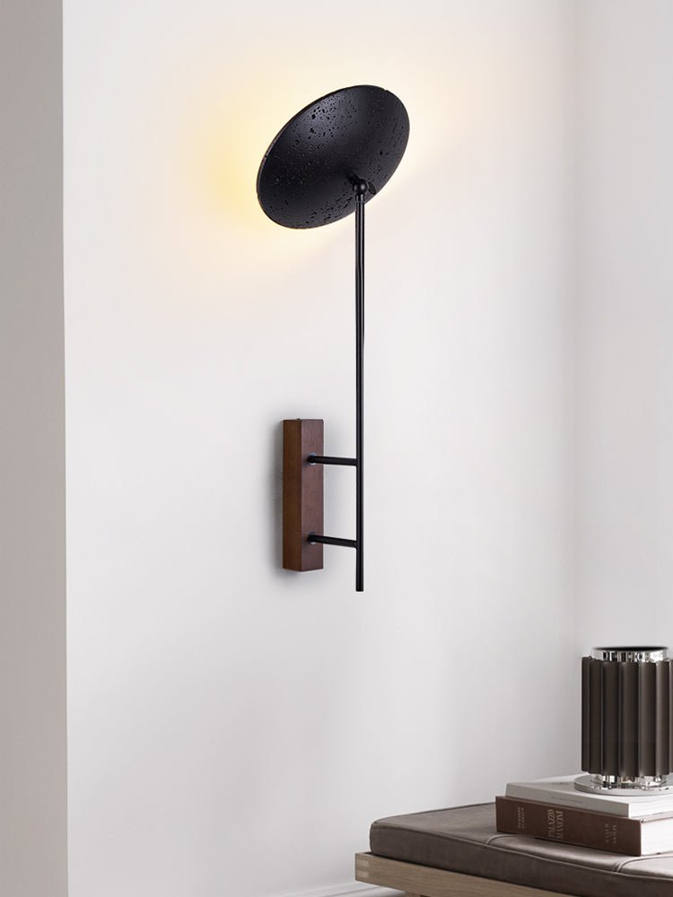 Fawn Sonnenblume moderne schwarze Travertin-Wandleuchte