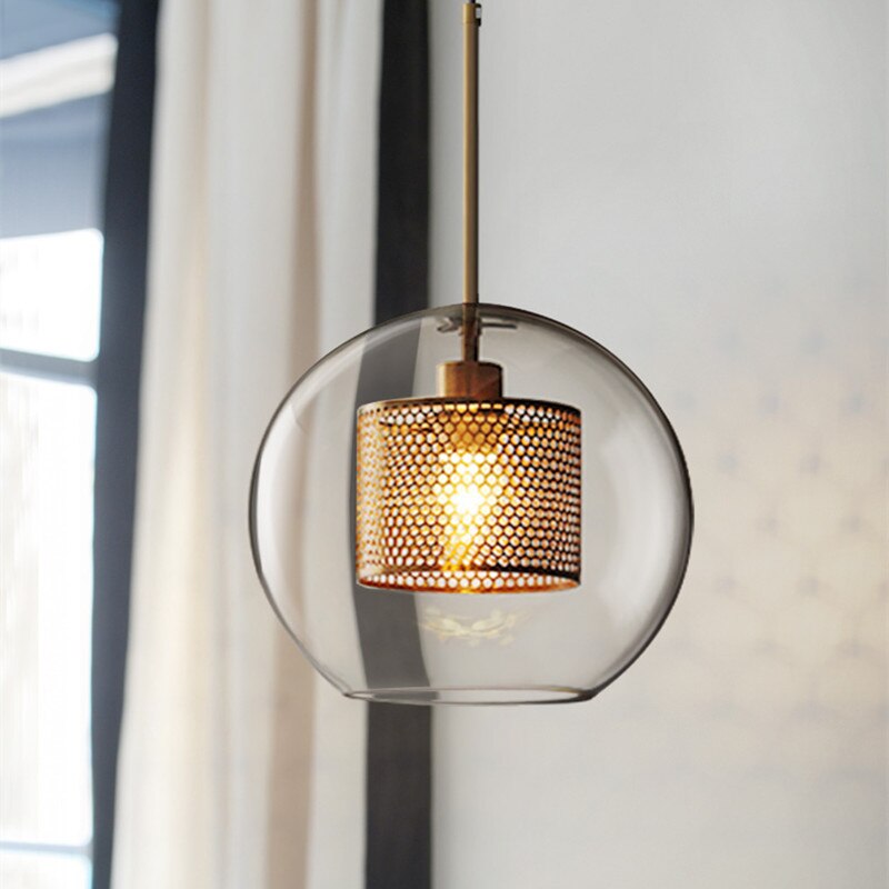 Valentina Industrie LED Pendelleuchte, Glas, Kugel, Esszimmer