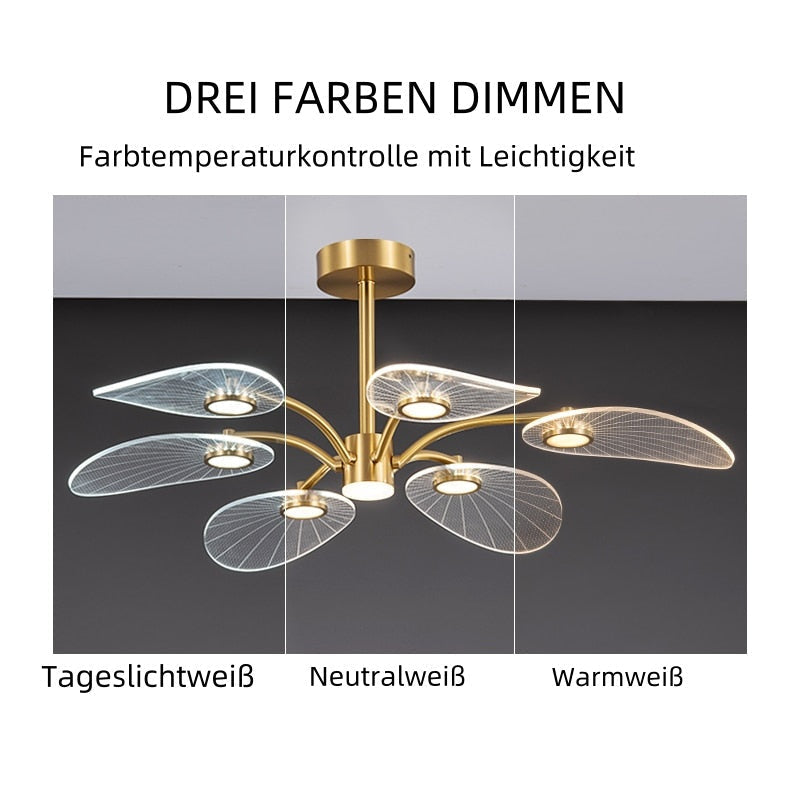 Arisha Nordic LED Kronleuchter Metall Acryl Schlafzimmer Wohnzimmer