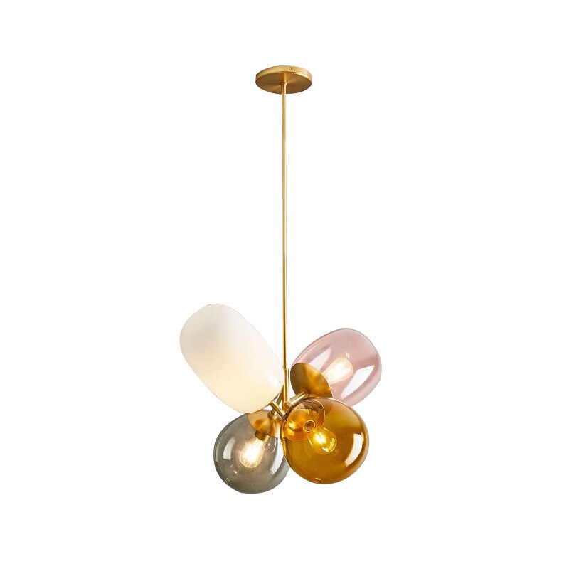 Valentina LED Pendelleuchte Glaskugel Bunt Esstisch/Schlaf/Wohnzimmer Metall Glas