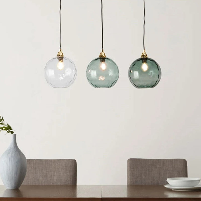 Aria Design LED Bunte Pendelleuchte Glaskugel 1 Flammig Esstisch