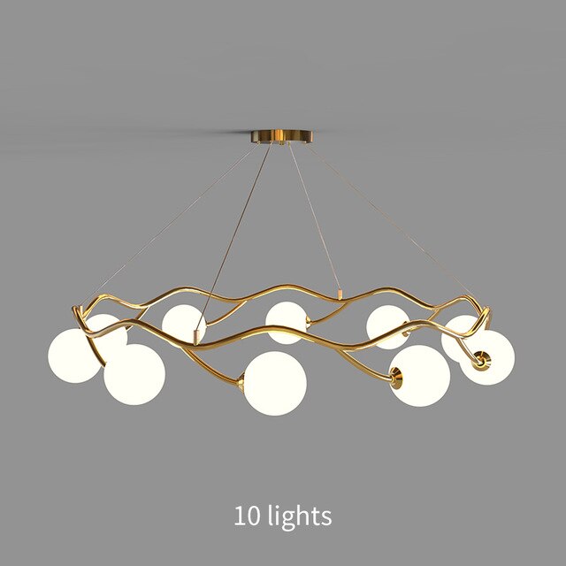 Valentina Moderne LED Pendelleuchte Wohnzimmer/Schlafzimmer Weiß/Gold