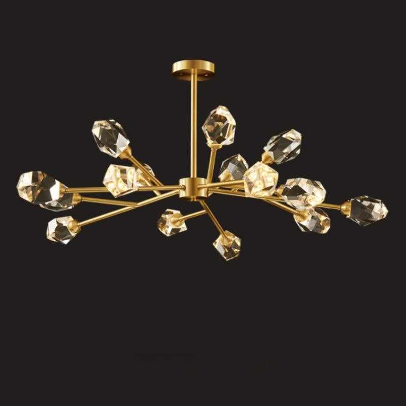 Kristy Vintage Vintage LED Kronleuchter Sputnik Gold Wohn/Schlafzimmer Kristall