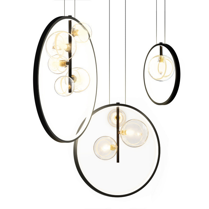 Avi Design LED Pendelleuchte Ring Wohnzimmer/Esszimmer Glas