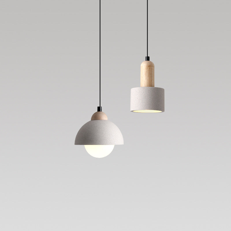 Muto Modern LED Pendelleuchte Weiß Holz Glas Schlafzimmer